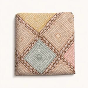 Vintage Cotton Full Size Flat Sheet Argyle Cottagecore Home Collection 78x96”